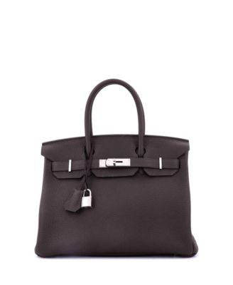 Birkin 30 Handbag Brown Togo with Palladium Hardware