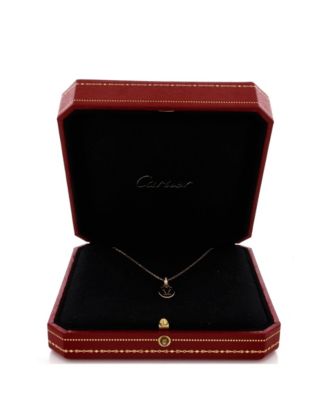  Logo Double C Pendant Necklace 18K Rose Gold with Diamonds, 15 - 16.25"