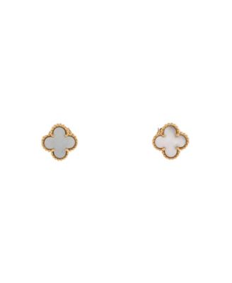  Sweet Alhambra Stud Earrings 18K Gold and Mother of Pearl