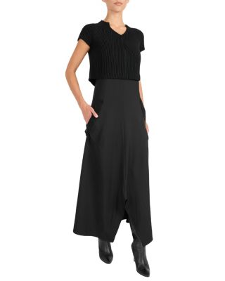 Johanna Mix Media Cap Sleeve Midi Dress