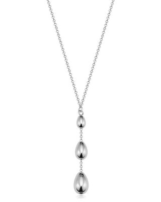  Sterling Silver Dripped in Silver Necklace, 18"