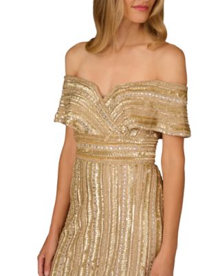 Beaded Off Shoulder Dress