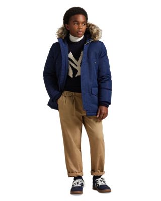 Boys' Faux Fur Trim Down Parka - Big Kid