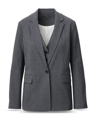 Jennifer Striped Combo Blazer & Vest Set