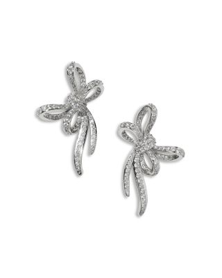 Le Bisou Pav&eacute; Bow Stud Earrings