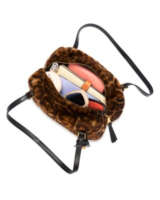 Tag Shearling Bowling Bag