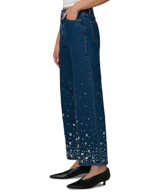 The Mia Ankle Stone Embellished Jeans in Crystal Sky