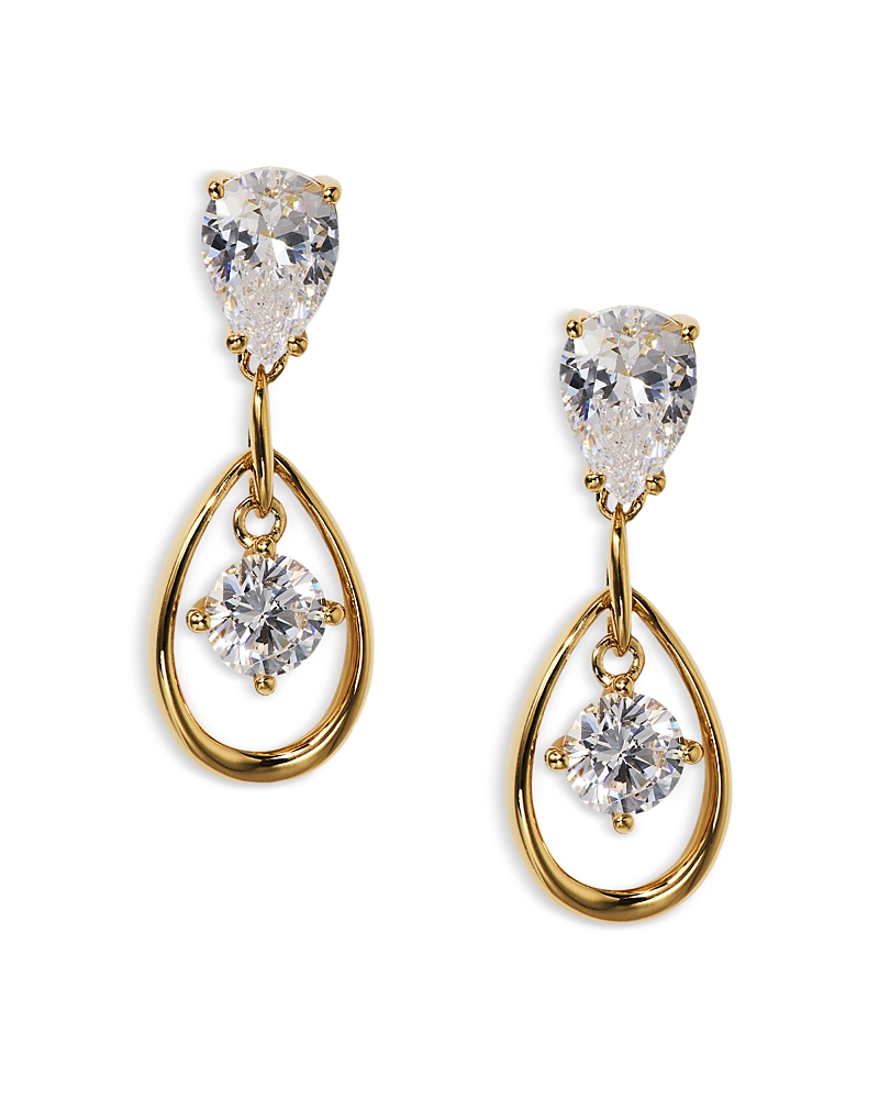 Nadri It Girl Cubic Zirconia Drop Earrings In Gold