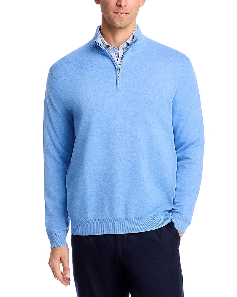 Peter Millar Quarter Zip Sweater In Blue