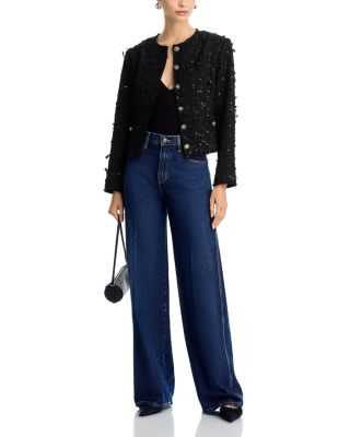 Ribbon Sequinned Tweed Jacket