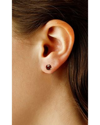 Gemstone Three Prong Stud Earrings in 14K Yellow Gold