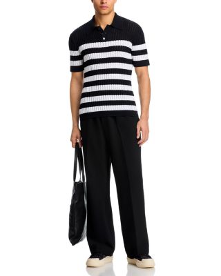 Mariniere Short Sleeve Textured Polo Sweater