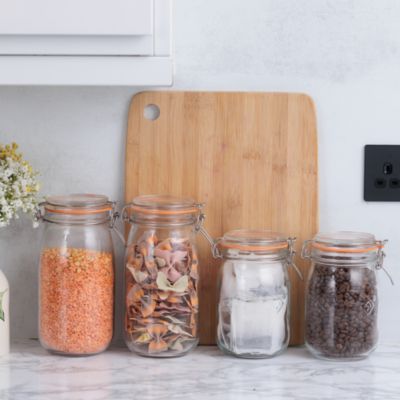 Round Clip Top Jars, Set of 4