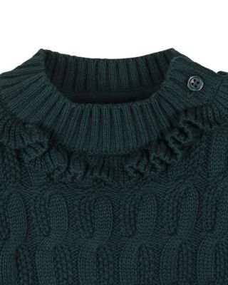 Girls' Organic Ruffle Edge Cable Knit Sweater Dress - Little Kid, Big Kid