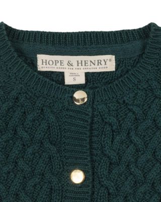 Girls&#39; Organic Long Sleeve Herringbone Cardigan Sweater - Little Kid, Big Kid