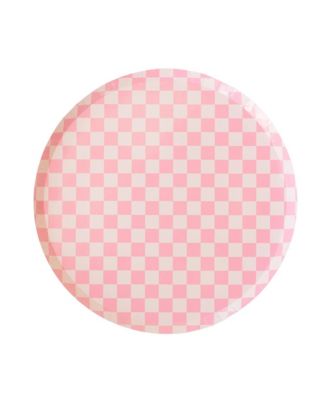  Checkered Paper Dinner Plates, Set of 8