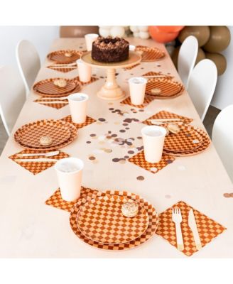 Checkered Paper Dessert Plates, Set of 8