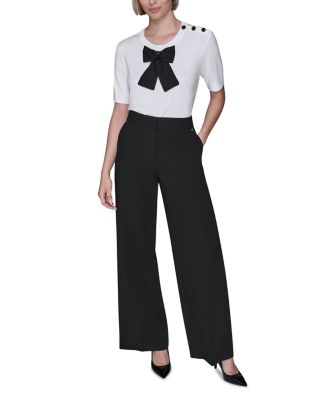 Front Bow Short Sleeve Sweater