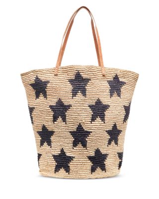 Estrella Extra Large Star Print Raffia Tote Bag