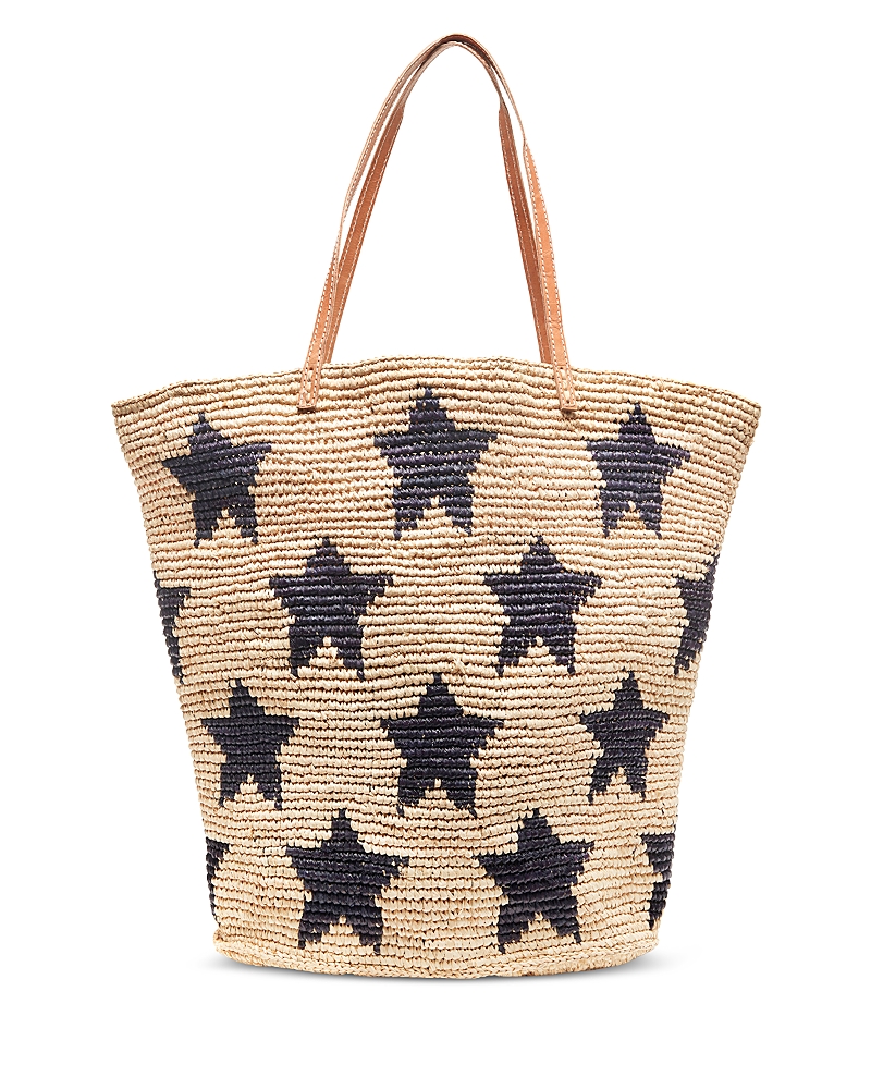 Mar Y Sol Estrella Extra Large Star Print Raffia Tote Bag In Multi