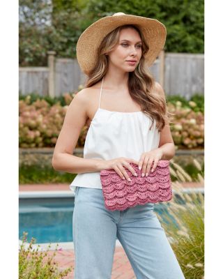 Lizzie Small Raffia Clutch
