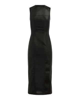 Faux Leather Sleeveless Dress