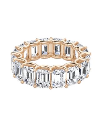 Eternity Band in 14K Rose Gold, 8ctw Emerald Lab Grown Diamonds
