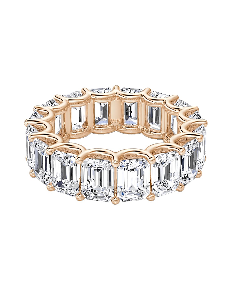 Vrai Eternity Band In 14k Rose Gold, 8ctw Emerald Lab Grown Diamonds In Gold