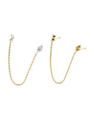 Shooting Star Draped Studs, 0.28ctw Marquise & Baguette Lab Grown Diamond