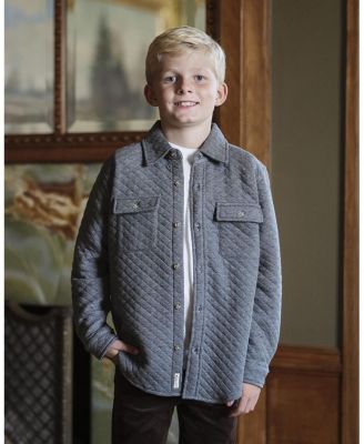 Boys' Long Sleeve Quilted Button Down Shirt Jacket - Little Kid, Big Kid