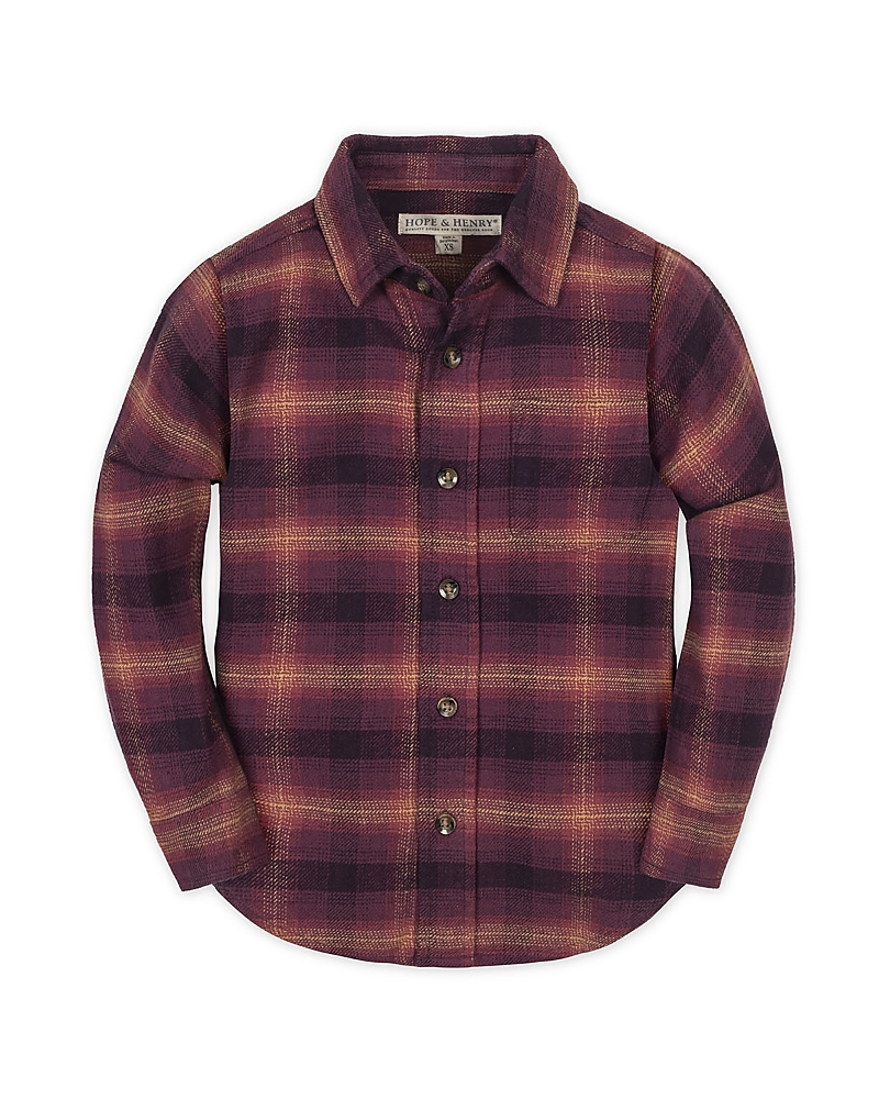 Hope & Henry Boys' Organic Long Sleeve Flannel Button Down Shirt - Little Kid, Big Kid