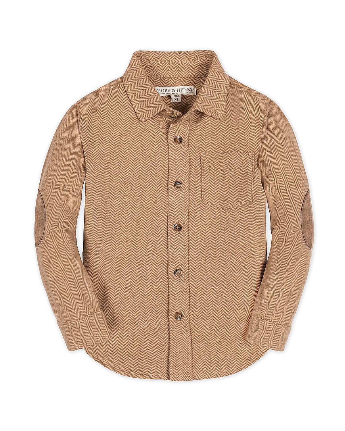 Hope & Henry Boys' Organic Long Sleeve Flannel Button Down Shirt - Little Kid, Big Kid