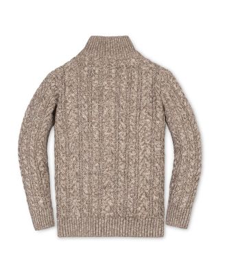 Boys' Organic Long Sleeve Half Zip Cable Pullover Sweater - Little Kid, Big Kid