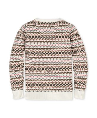 Boys&#39; Organic Long Sleeve Intarsia Crew Neck Pullover Sweater - Little Kid, Big Kid