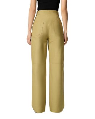  Side-Buckle High-Waist Wide Trousers