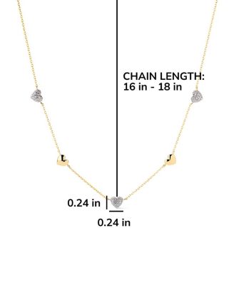  Heart Necklace Lev Mini Pave Station Necklace
