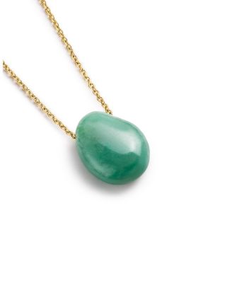  Pebble Mini Aventurine Gold Pendant Necklace
