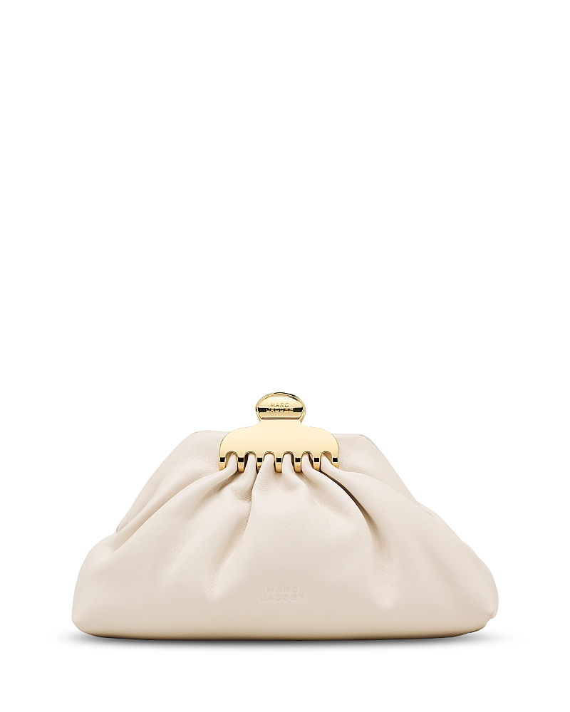 Marc Jacobs The Glam Claw Clip Leather Clutch In White