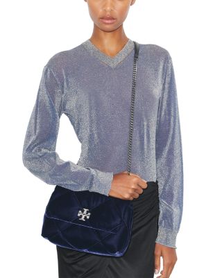 Kira Diamond Quilt Velvet Shoulder Bag