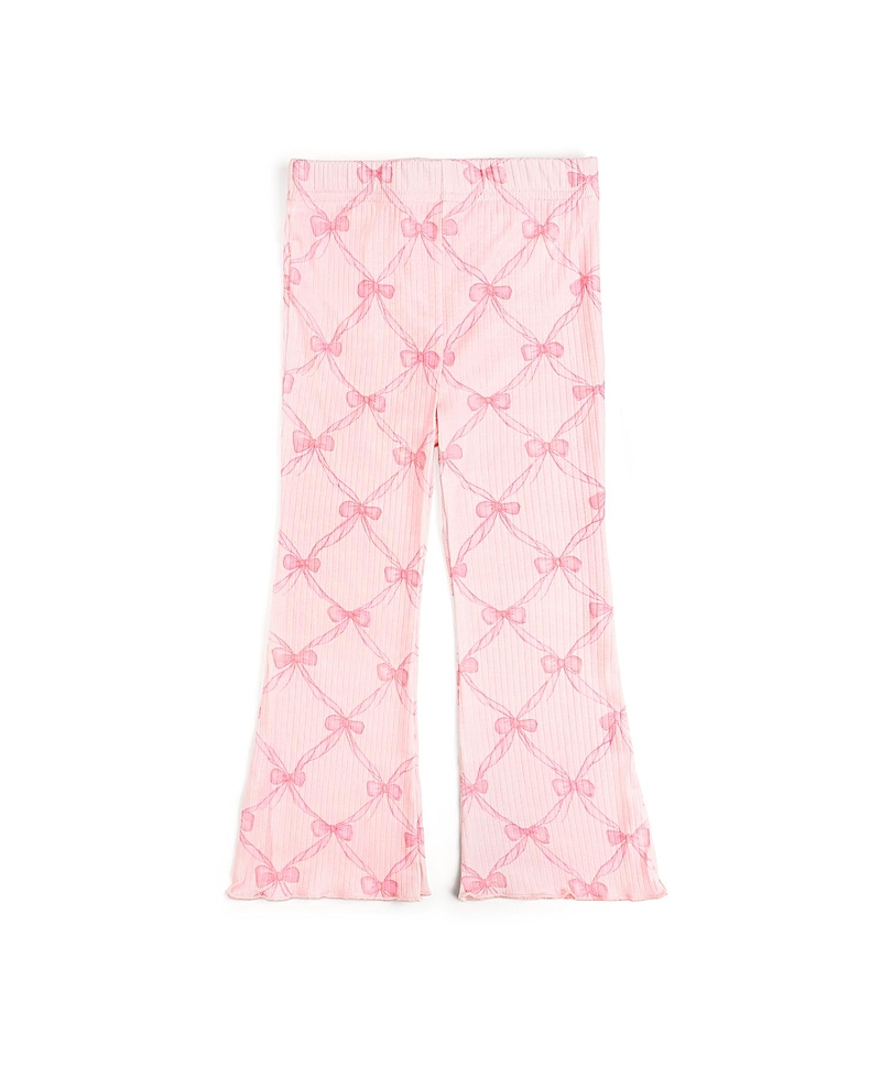 Sweet Wink Girls' Bow Trellis Flare Legging - Baby, Little Kid, Big Kid In Pink