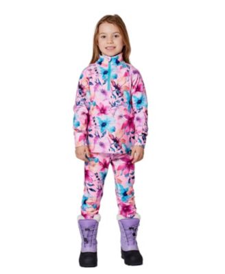 Girls' Two-Piece Thermal Flower Underwear Set - Little Kid