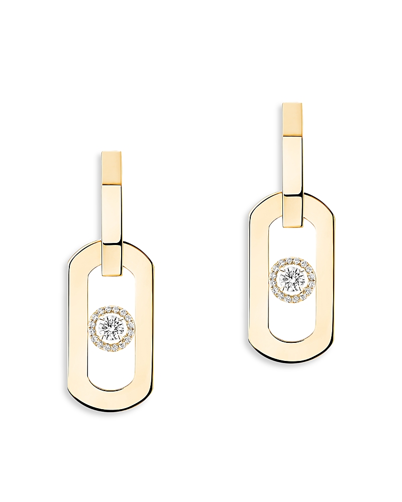 Messika 18k Yellow Gold So Move Diamond Halo Oval Drop Earrings In Gold
