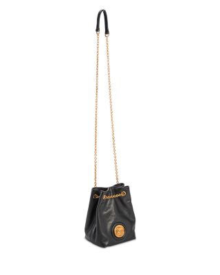 Horse Medal Mini Leather Bucket Bag