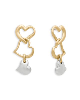 Amour Triple Heart Linear Drop Earrings