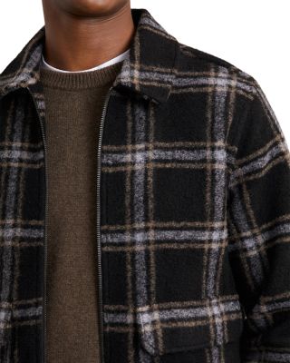 Varena Long Sleeved Zip Through Twin Pocket Check Overshirt