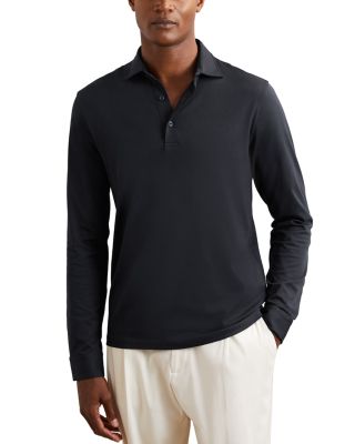 Porofino Long Sleeved Jersey Half Button Polo Shirt