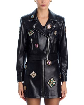 Baroque Patches Genevieve Faux Leather Jacket