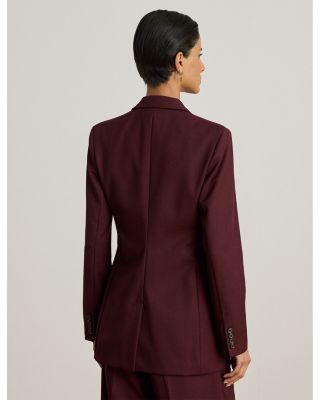 Double Breasted Wool Blend Twill Blazer