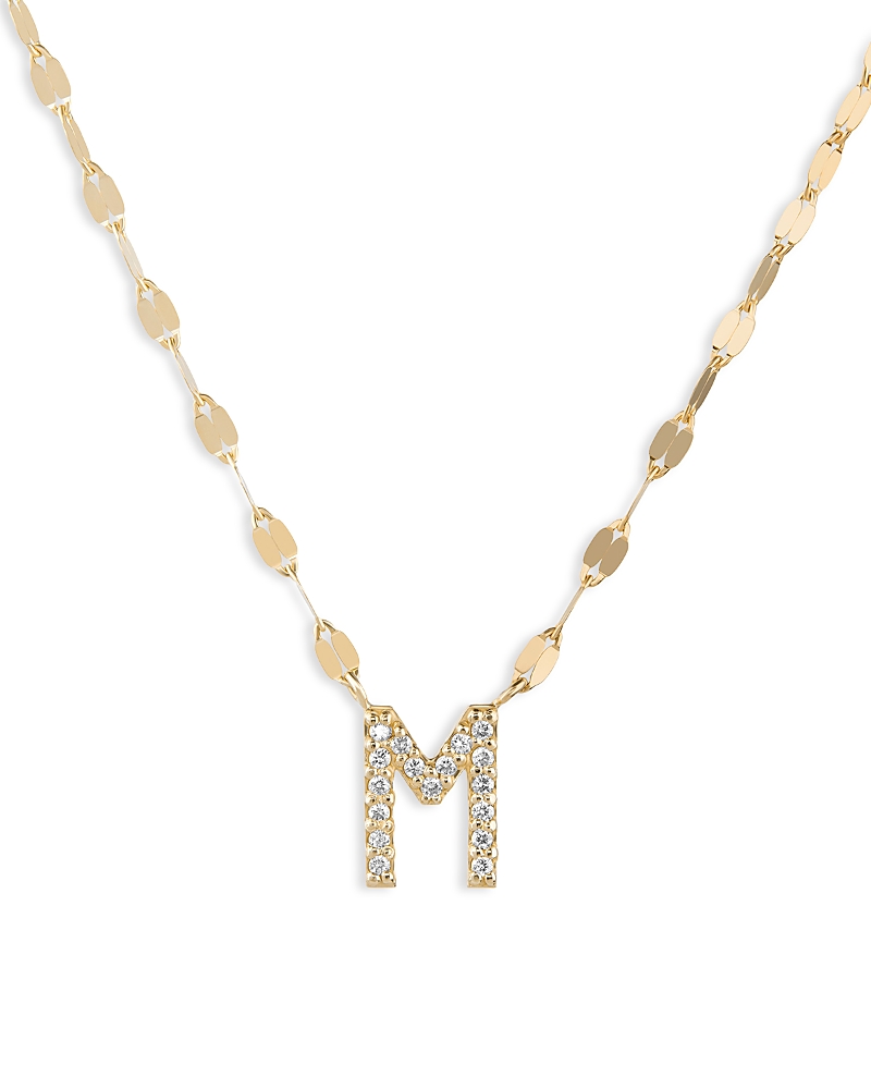 Lana 14k Yellow Gold Diamond Initial M Pendant Necklace, 18 In Gold