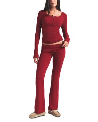 Cotton Jersey Foldover Pants